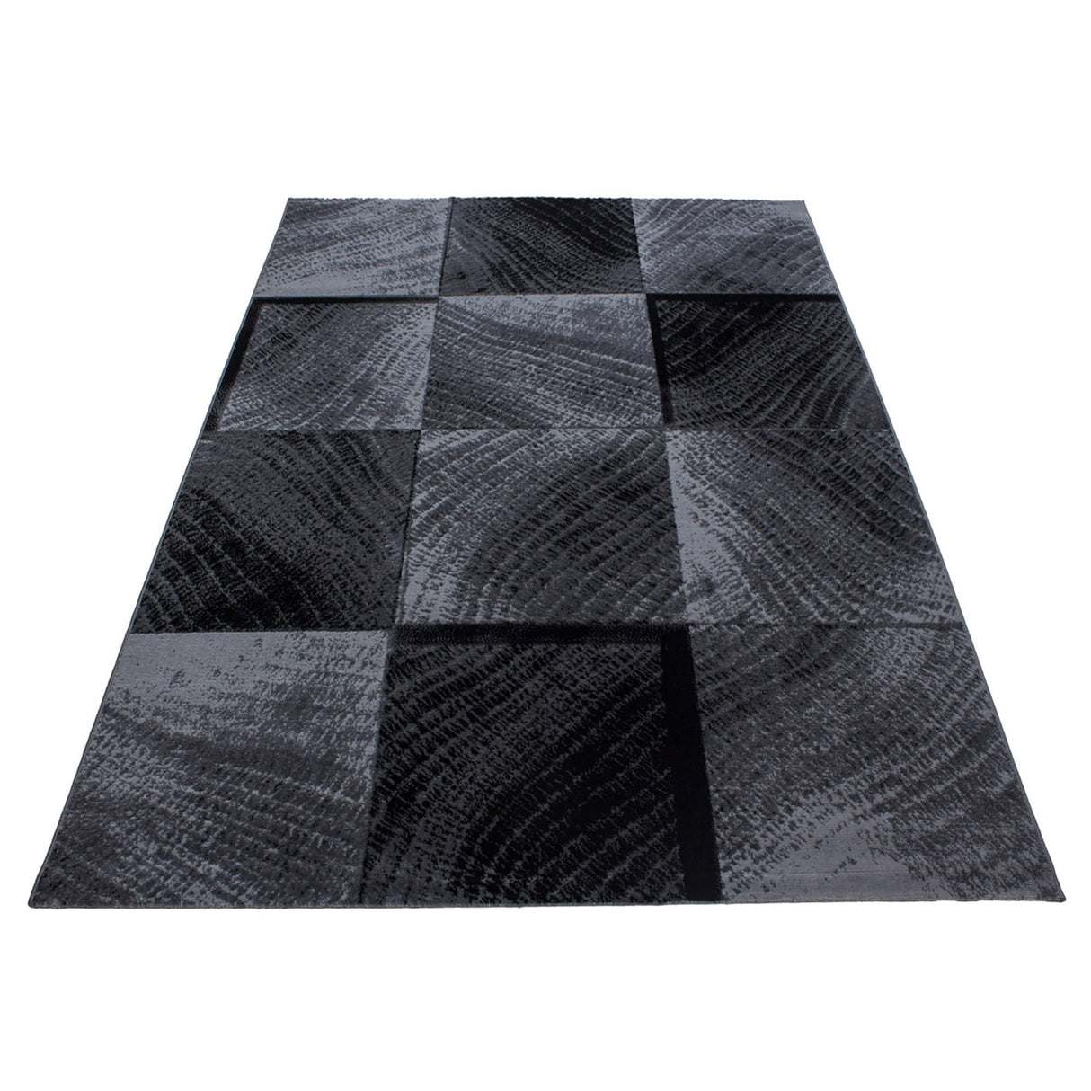 Nour 8003 Schwarz – Moderner Uni Teppich mit zeitlosem Design