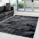 Kristal 9250 Schwarz – Moderner Uni Teppich mit zeitlosem Design