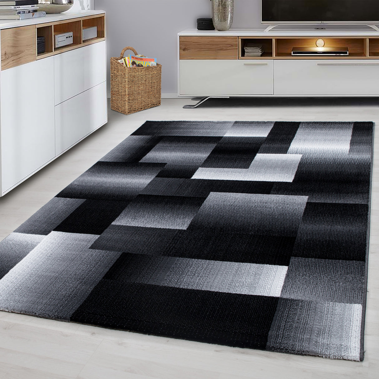 Carisma 6560 Schwarz – Moderner Uni Teppich mit zeitlosem Design