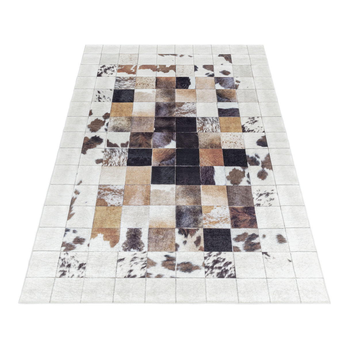 Mosaik 4306 Weiß – Moderner Uni Teppich mit zeitlosem Design