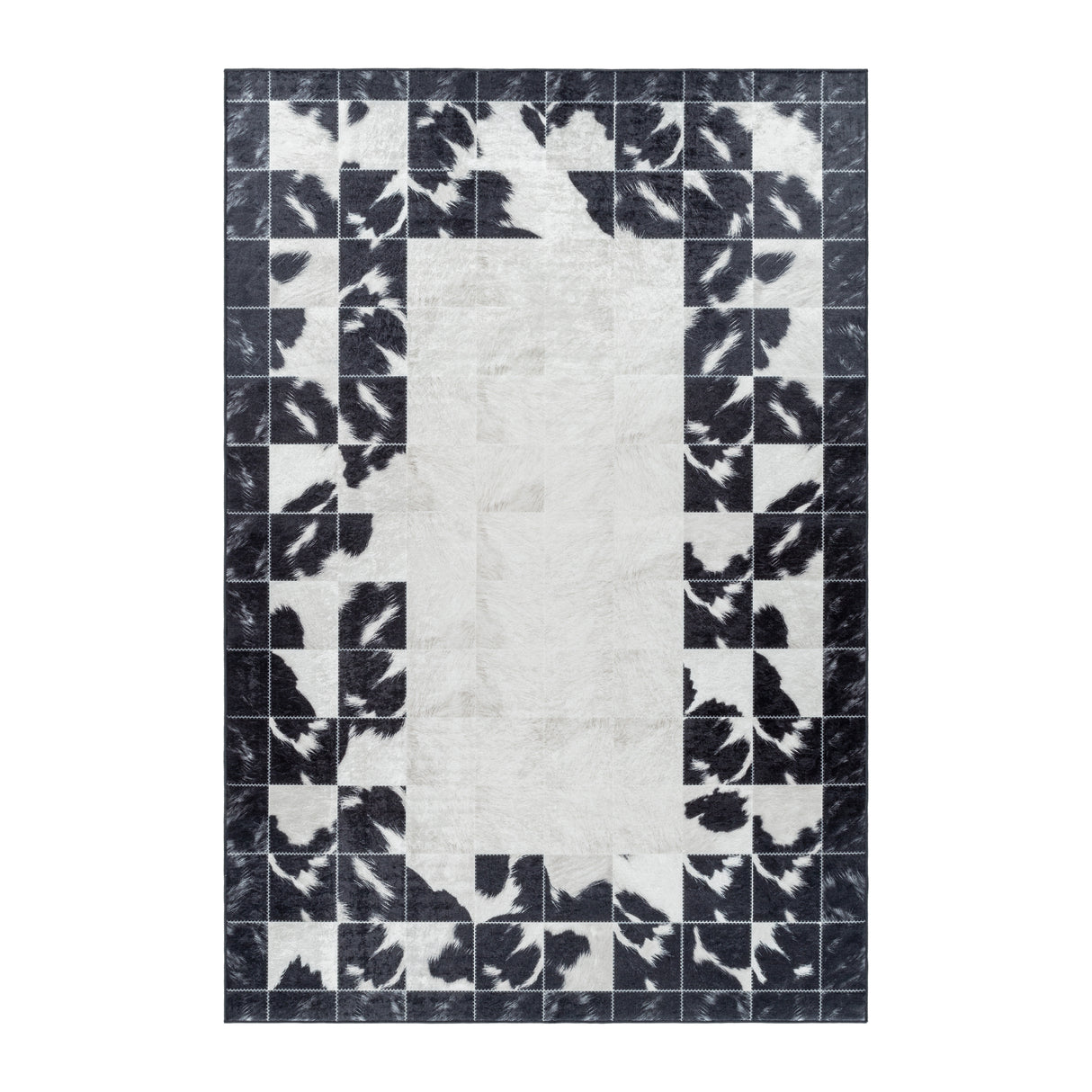 Mosaik 4307 Schwarz – Moderner Uni Teppich mit zeitlosem Design