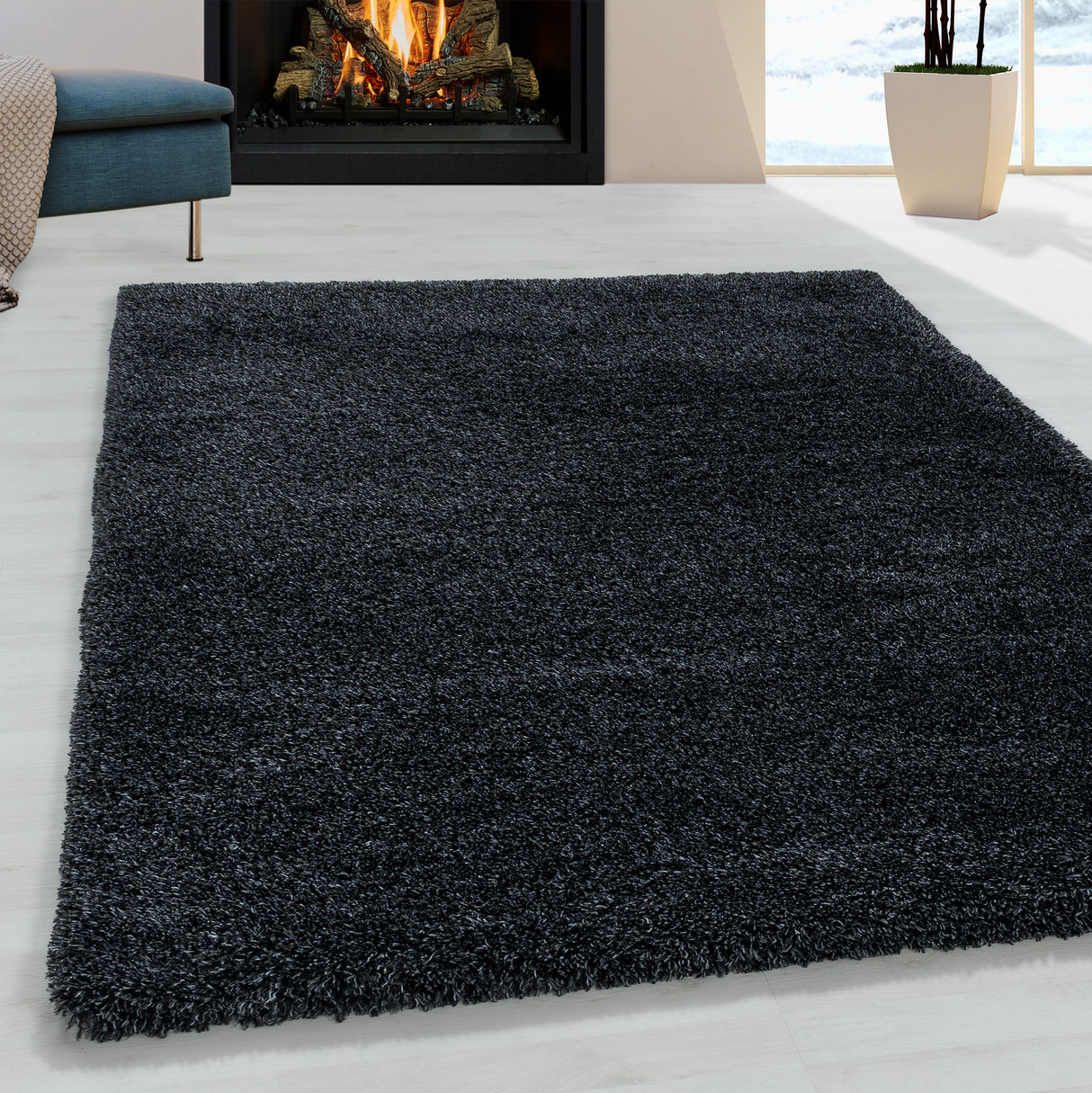 Flair 3500 Anthrazit – Extra Hochflor Shaggy Teppich für maximalen Wohnkomfort