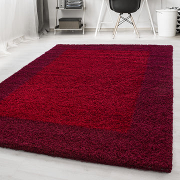 Dama 1503 Rot – Hochflor Shaggy Teppich für warme Wohnatmosphäre