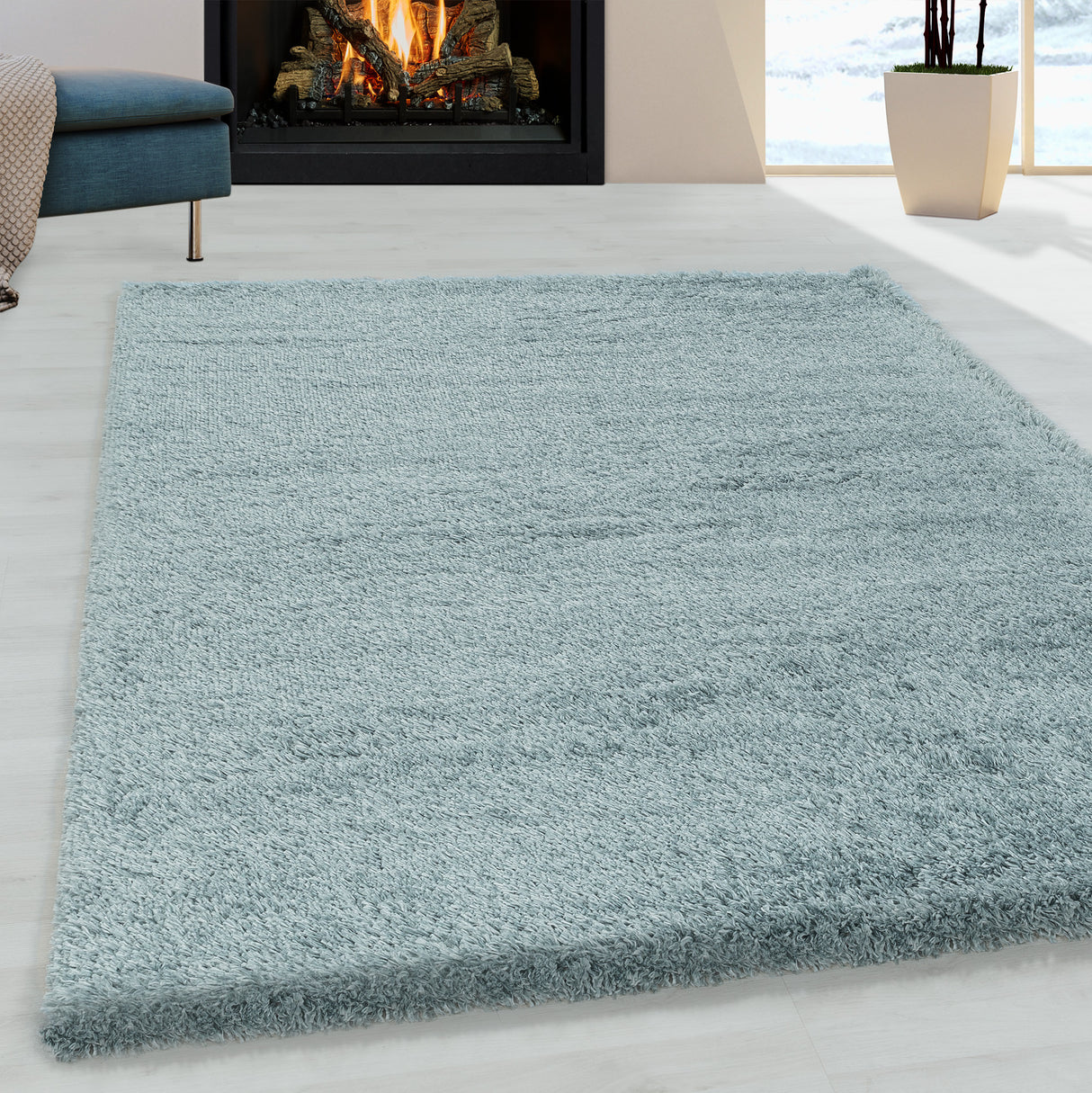 Flair 3500 Blau – Extra Hochflor Shaggy Teppich für maximalen Wohnkomfort