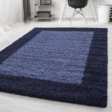 Dama 1503 Marineblau – Hochflor Shaggy Teppich für warme Wohnatmosphäre