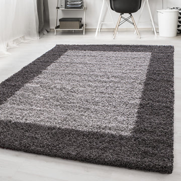 Dama 1503 Grau – Hochflor Shaggy Teppich für warme Wohnatmosphäre