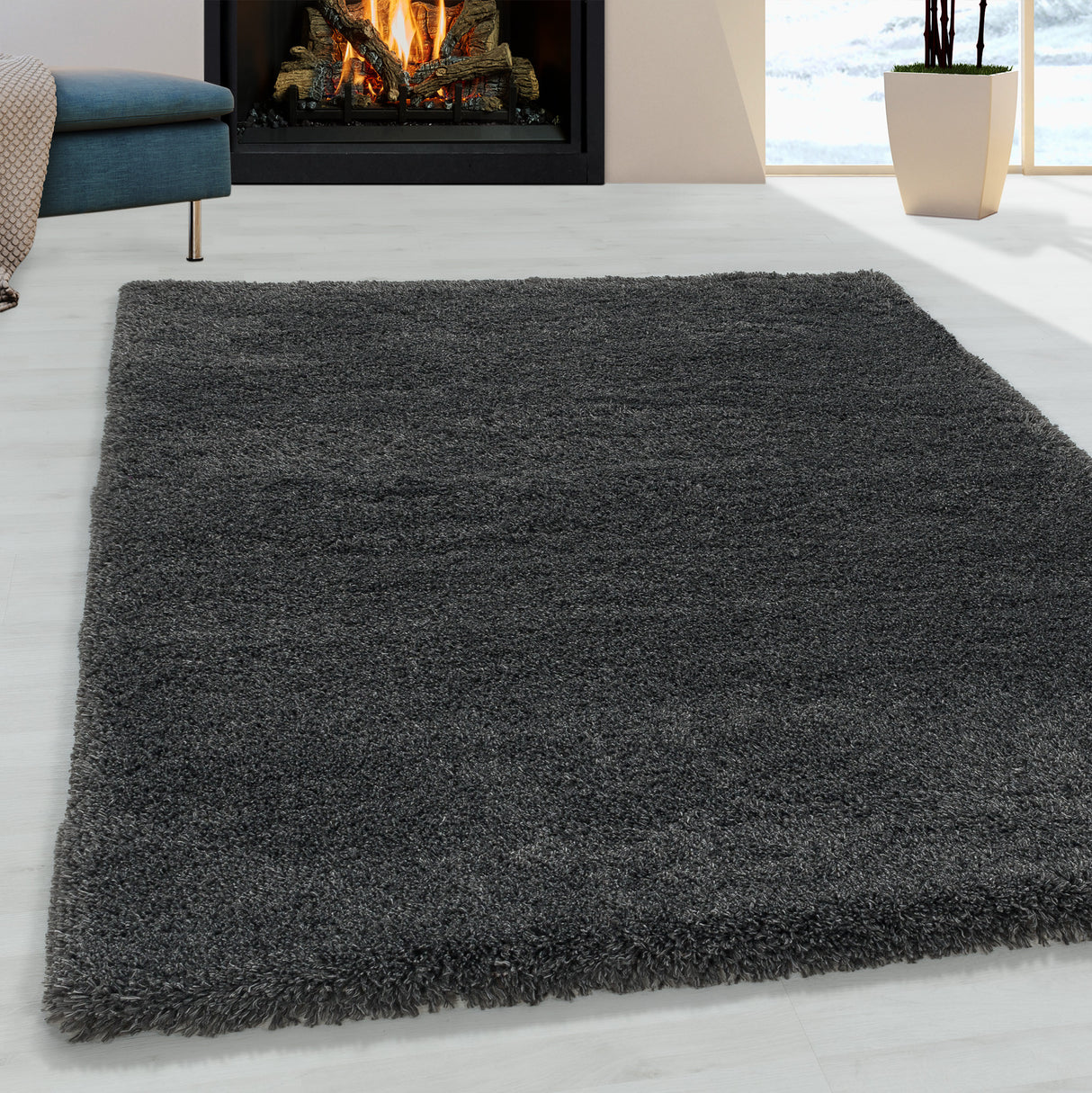 Flair 3500 Grau – Extra Hochflor Shaggy Teppich für maximalen Wohnkomfort