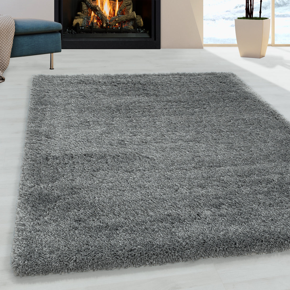 Flair 3500 Hellgrau – Extra Hochflor Shaggy Teppich für maximalen Wohnkomfort