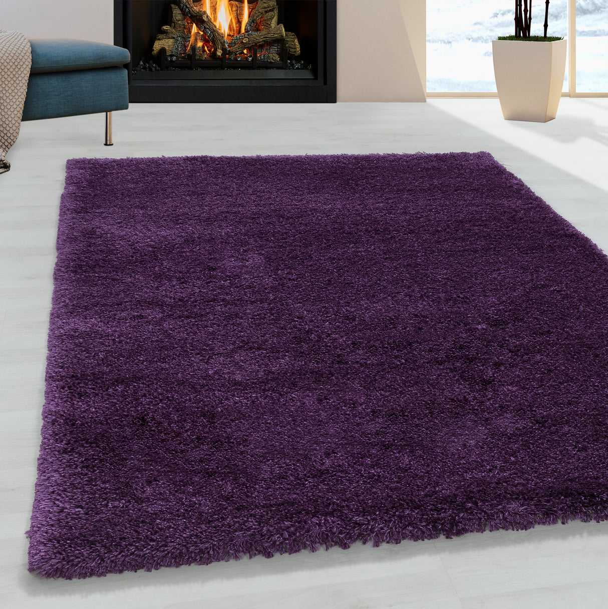 Flair 3500 Violett – Extra Hochflor Shaggy Teppich für maximalen Wohnkomfort