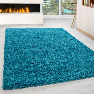 Dama 1500 Türkis – Hochflor Shaggy Teppich für luxuriösen Wohnkomfort