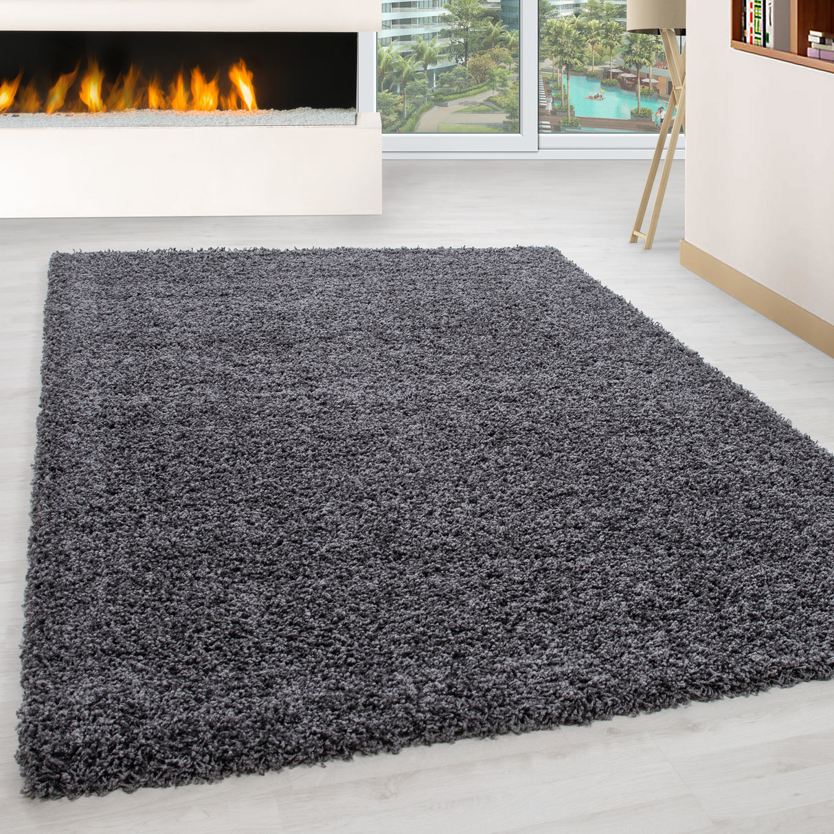 Dama 1500 Grau – Hochflor Shaggy Teppich für luxuriösen Wohnkomfort