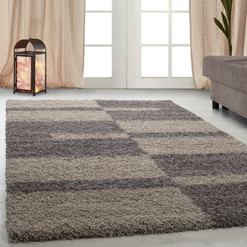 Helena 2505 Taupe – Hochflor Shaggy Teppich für warme Wohnatmosphäre
