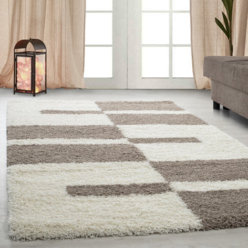 Helena 2505 Beige – Hochflor Shaggy Teppich für warme Wohnatmosphäre