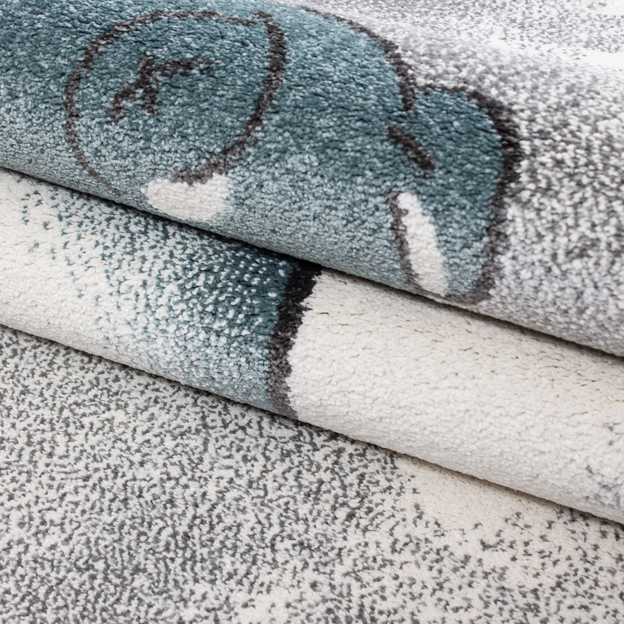 Kinder 580 Blau – Kinder Teppich – weich, pflegeleicht & robust